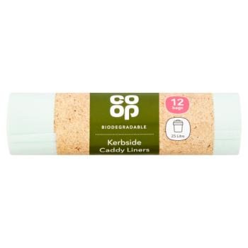 Co Op 12 Biodegradable Kerbside Caddy Liners 25 Litre