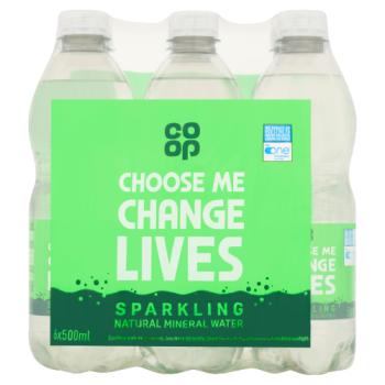 Co-op Sparkling Natural Mineral Water 6 x 500ml
