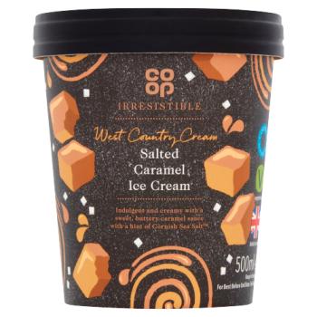 Co-op Irresistible West Country Cream Salted Caramel Ice Cream 500ml