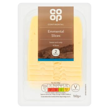 Co-op 8 Emmental Slices 160g