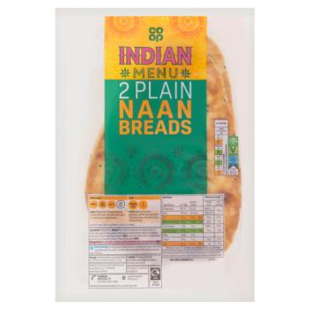 Co-op Indian Menu 2 Plain Naan Breads
