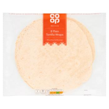 Co-op Mexican 8 Plain Tortilla Wraps