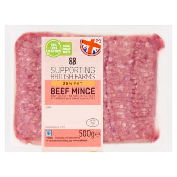 Co-op British 20% Fat Beef Mince