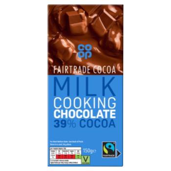 Co-op Fairtrade Cocoa Milk Cooking Chocolate 150g