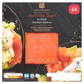 Co-op Irresistible Beech & Oak Smoked Scottish Smoked Salmon 100g