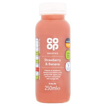 Co Op Smoothie Strawberry & Banana 250ml