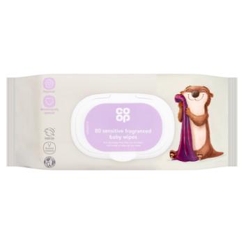 Co-op 80 Sensitive Fragranced Baby Wipes