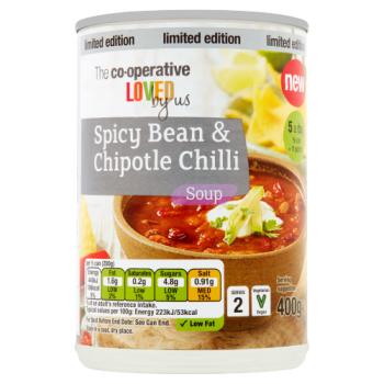 Co-op Loved by Us Limited Edition Spicy Bean & Chipotle Chilli Soup 400g