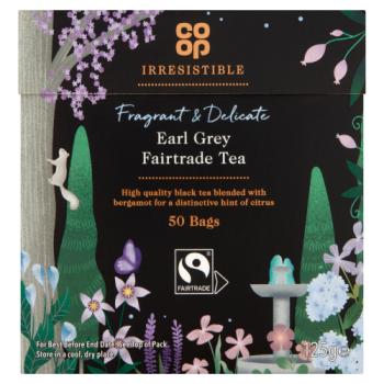 Co-op Irresistible 50 Earl Grey Fairtrade Tea Bags 125g