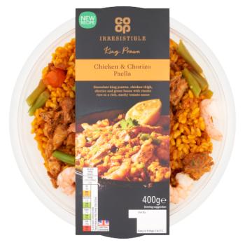 Co-op Irresistible King Prawn Chicken & Chorizo Paella 400g