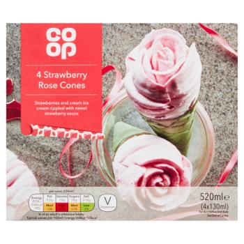 Co Op Strawberry &#38; Cream Rose Cones