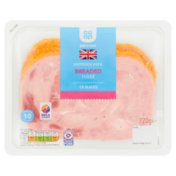 Co-op British Breaded Ham 10 Slices 220g