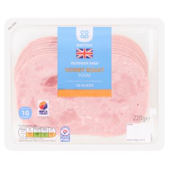 Co-op British Outdoor Bred Honey Roast Ham 10 Slices 220g