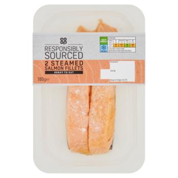Co-op 2 Steamed Salmon Fillets 180g