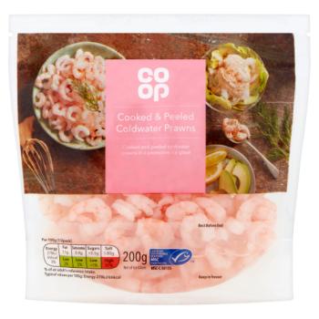Co Op Cooked & Peeled Coldwater Prawns 200g