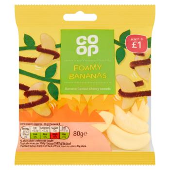 Co-op Foamy Bananas 80g