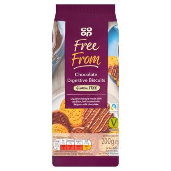 Co-op Free From Chocolate Digestive Biscuits 200g