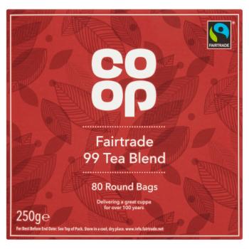 Co Op Fairtrade 99 Tea Blend 80 Round Bags 50g