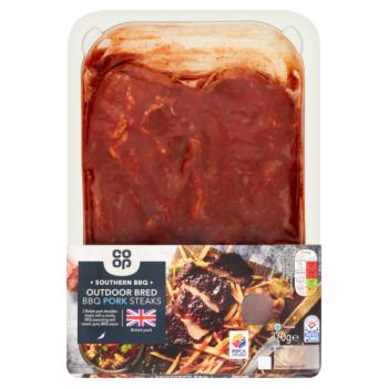 Co-op Southern Outdoor Bred BBQ Pork Steaks 370g