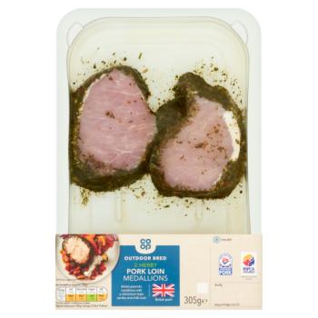 Co-op 2 Herby Pork Loin Medallions 305g