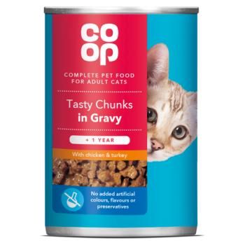 Co Op Tasty Chunks in Gravy with Chicken & Turkey + 1 Year 400g