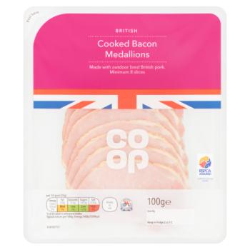 Co-op British Cooked Bacon Medallions 100g