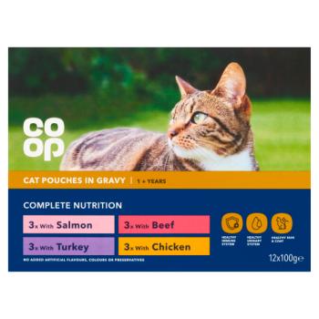 Co-op Complete Nutrition Cat Pouches in Gravy 1 + Years 12 x 100g