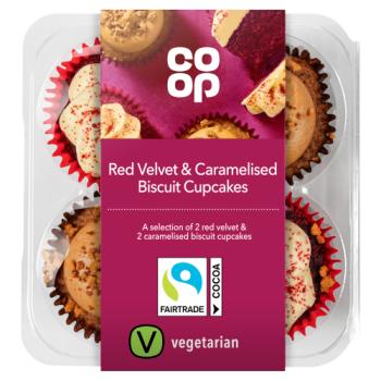 Co-op Red Velvet & Caramelised Biscuit Cupcakes