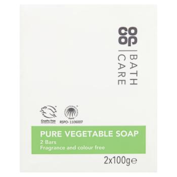 Co-op Bath Care Pure Vegetable Soap 2 x 100g