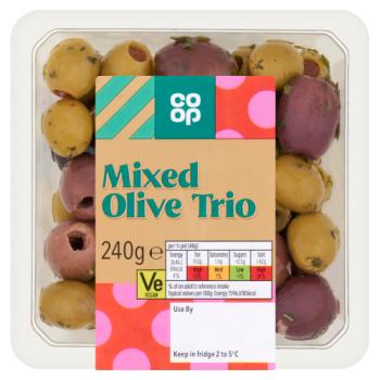 Co-op Mixed Olive Trio 240g