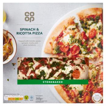 Co-op Thin & Crispy Spinach & Ricotta Pizza 360g