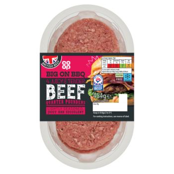 Co-op 4 Juicy & Tender Beef Quarter Pounders 454g