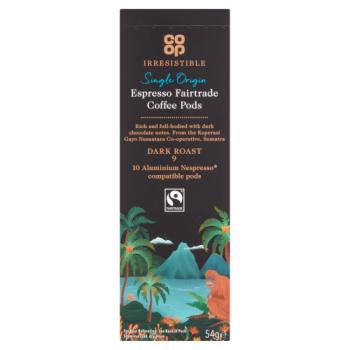 Co Op Espresso Sumatran Coffee Pods 10s