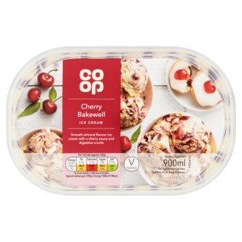 Co Op Cherry Bakewell Ice Cream 900ml