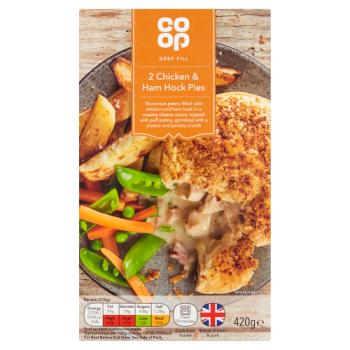 Co Op 2 Chicken & Ham Hock Pies 420g