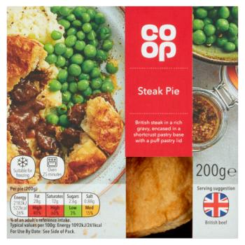 Co-op Steak Pie 200g