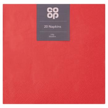Co-op 20 Napkins Red