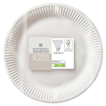 Co-op White Paper Plate 20 Pack Each