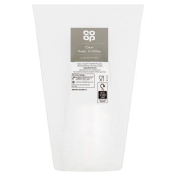 Co-op 12 Clear Plastic Tumblers