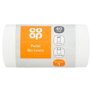 Co-op 40 Pedal Bin Liners 35 Litre