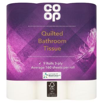 Co Op Quilted Bathroom Tissue 9 Rolls 3-ply