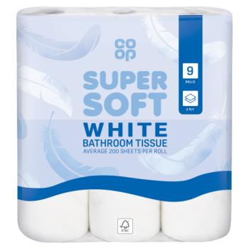 Co-op Super Soft White Bathroom Tissue 9 Rolls