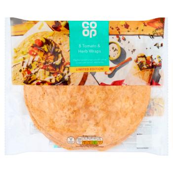 Co Op Limited Edition 8 Tomato & Herb Wraps