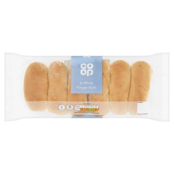 Co-op White Finger Rolls 6 Pack