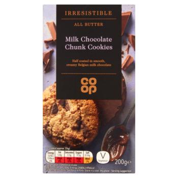 Co-op Irresistible All Butter Milk Chocolate Chunk Cookies 200g