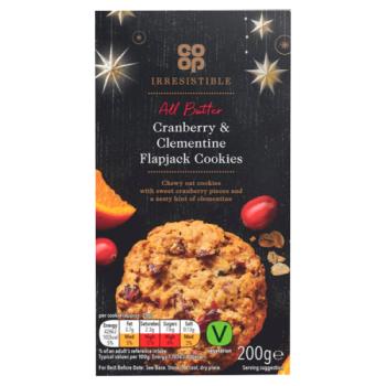 Co-op Irresistible All Butter Cranberry & Clementine Flapjack Cookies 200g