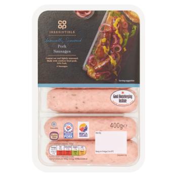 Co-op Irresistible 6 Pork Sausages 400g