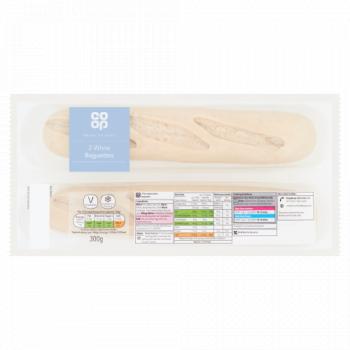 Co-op 2 White Baguettes 300g