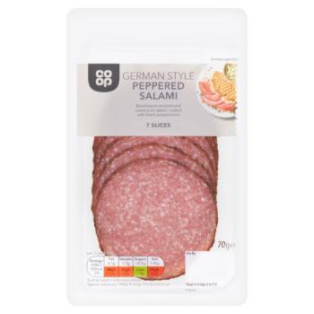 Co-op 7 German Style Peppered Salami Slices 70g