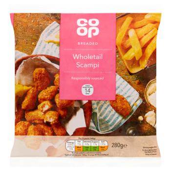 Co-op Breaded Wholetail Scampi 280g
